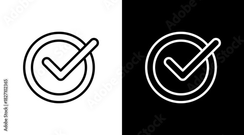 Checkmark  White Icon Set Design