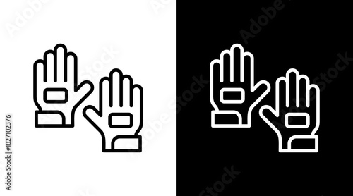 Safety Gloves  White Icon Set Design