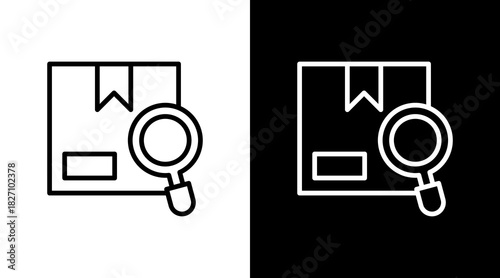 Packaging Inspection  White Icon Set Design