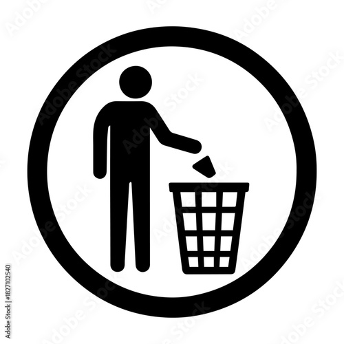 trash disposal area sign vector icon on a white background
Vector warning sign icon
