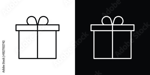Gift box icons vector.Editable stroke.linear style sign for use web design