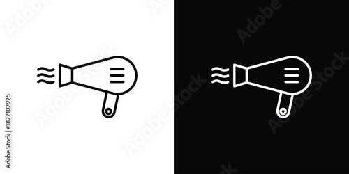 Hair dryer icons vector.Editable stroke.linear style sign for use web design