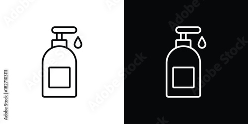 Hand sanitizer icons vector.Editable stroke.linear style sign for use web design
