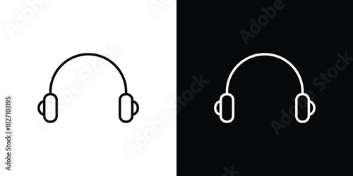 Headphone icons vector.Editable stroke.linear style sign for use web design