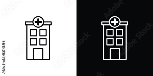Hospital icons vector.Editable stroke.linear style sign for use web design
