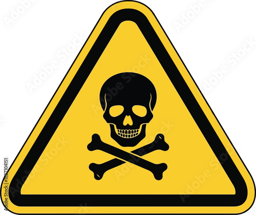 Skull and crossbones warning sign, symbol of poison and danger