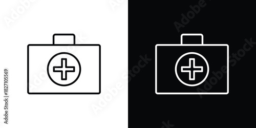 Medical kit icons vector.Editable stroke.linear style sign for use web design