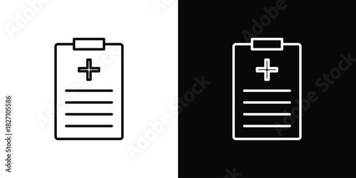 Medical report icons vector.Editable stroke.linear style sign for use web design