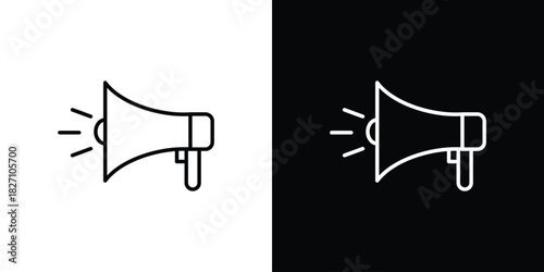 Megaphone icons vector.Editable stroke.linear style sign for use web design