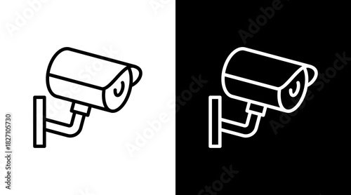Cctv Camera  White Icon Set Design