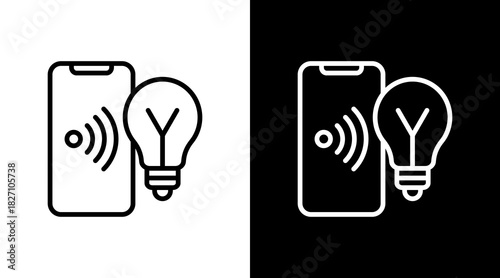 Lighting Control  White Icon Set Design