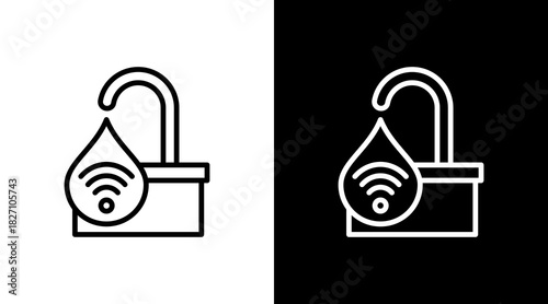 Water Sensor  White Icon Set Design