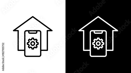 Home Automation  White Icon Set Design
