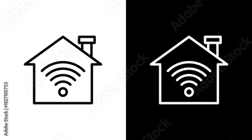 Smart Home  White Icon Set Design