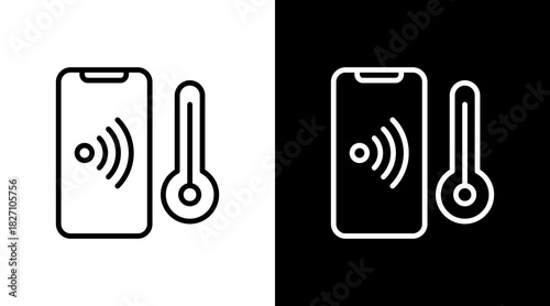 Temperature Control  White Icon Set Design