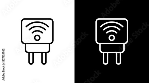 Smart Plug  White Icon Set Design