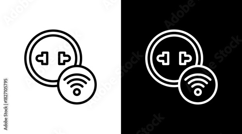 Smart Outlet  White Icon Set Design