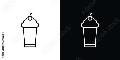 Milkshake icons vector.Editable stroke.linear style sign for use web design