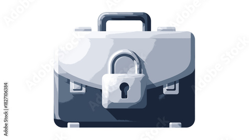 Secure Briefcase with Padlock Icon - Business Security and Confidentiality Concept, entrepreneur