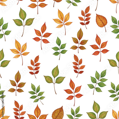 autumn leaves seamless pattern