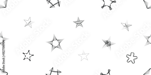 Vector star line seamless pattern- Endless pattern for wallpapers, wrapping and packaging. Repeatable pattern with various creative angular design elements
