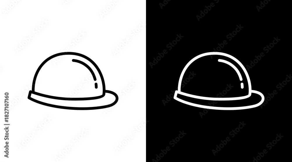 Fototapeta premium Hard Hat White Icon Set Design