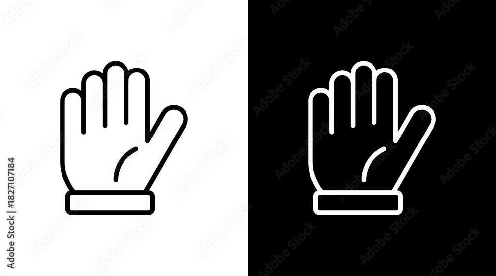 Fototapeta premium Gloves White Icon Set Design