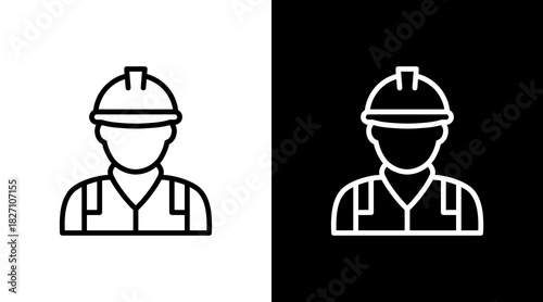 Contractor  White Icon Set Design