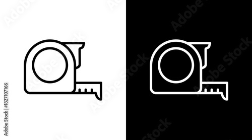 Measuring Tape  White Icon Set Design