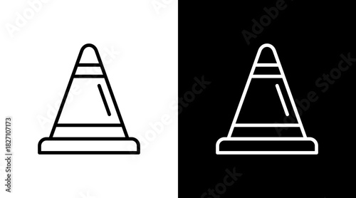 Traffic Cone  White Icon Set Design
