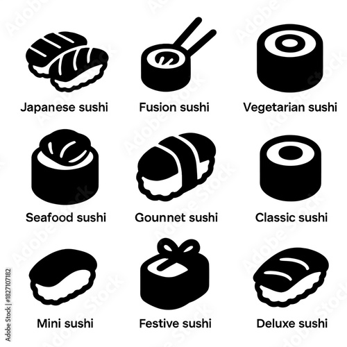 Assorted sushi collection featuring fusion gourmet and vegetarian varieties