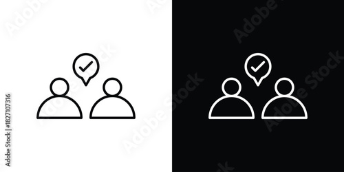 Partnership icons vector.Editable stroke.linear style sign for use web design