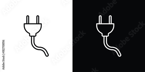 Plug adapter icons vector.Editable stroke.linear style sign for use web design