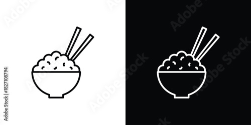Rise Bowl icons vector.Editable stroke.linear style sign for use web design