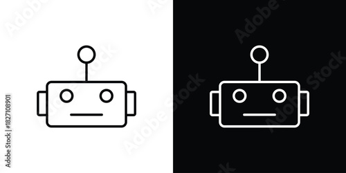 Robot icons vector.Editable stroke.linear style sign for use web design