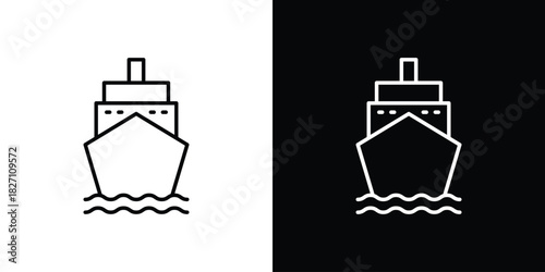Ship icons vector.Editable stroke.linear style sign for use web design