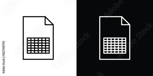Spreadsheet icons vector.Editable stroke.linear style sign for use web design