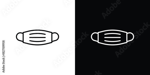 Surgical mask icons vector.Editable stroke.linear style sign for use web design