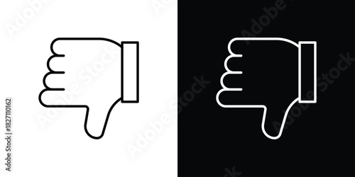 Thumbs down icons vector.Editable stroke.linear style sign for use web design