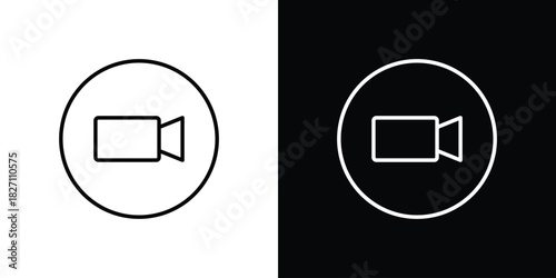 Video call icons vector.Editable stroke.linear style sign for use web design