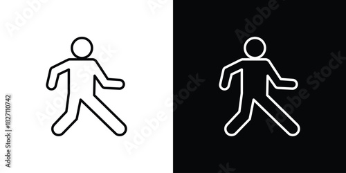 Walking icons vector.Editable stroke.linear style sign for use web design