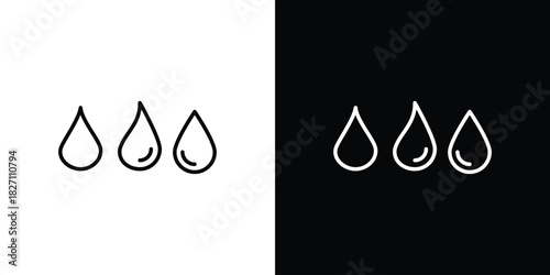 Water drop shape icons vector.Editable stroke.linear style sign for use web design