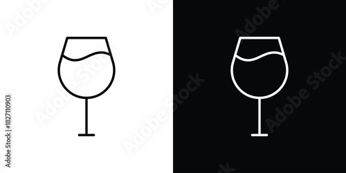 Wine glass icons vector.Editable stroke.linear style sign for use web design