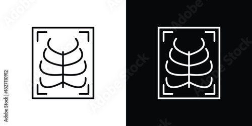X ray icons vector.Editable stroke.linear style sign for use web design