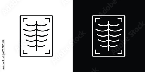 X-ray scan icons vector.Editable stroke.linear style sign for use web design