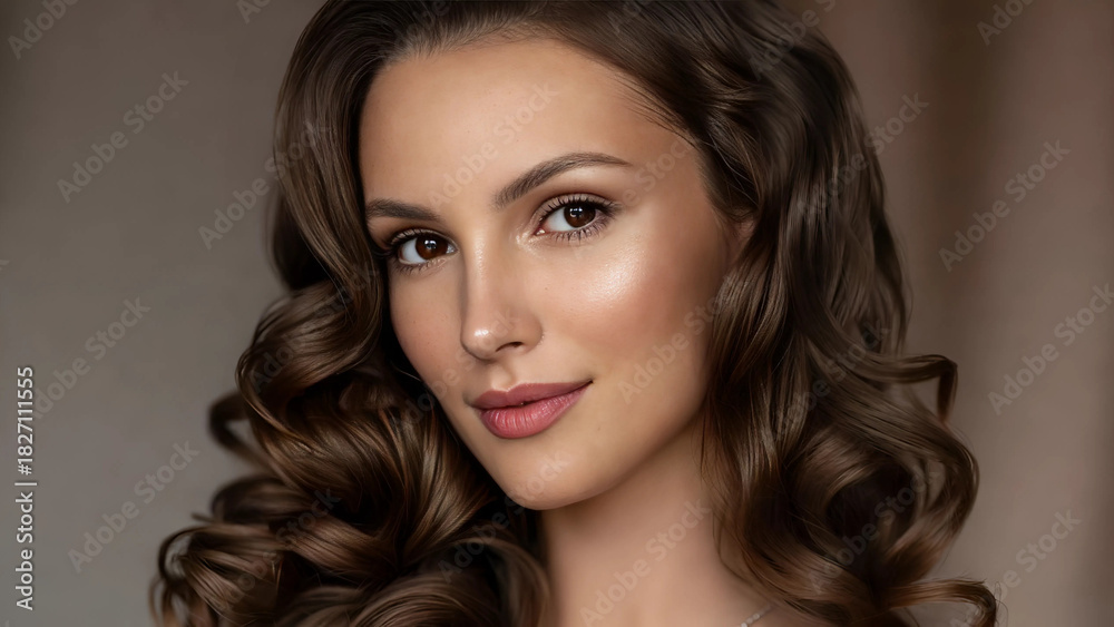 Fototapeta premium beautiful girl model close-up face