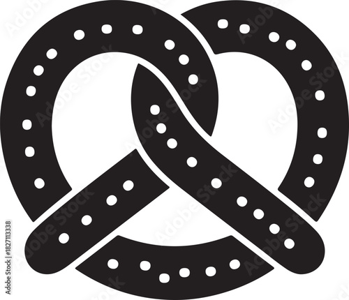Simple pretzel icon silhouette with twisted shape
