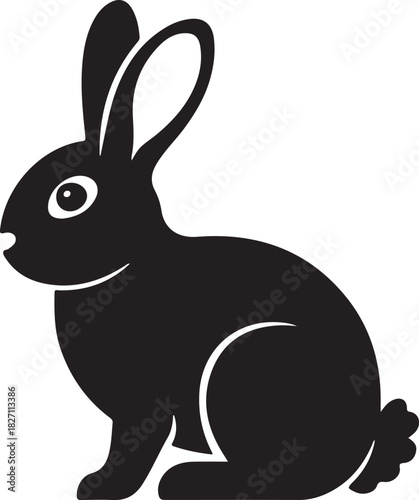 Simple silhouette icon of a rabbit