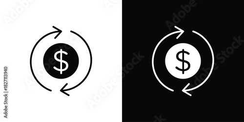Cash flow icons symbol illustration. Vector graphics