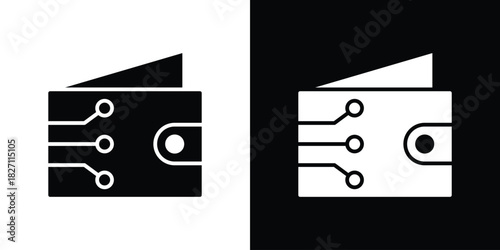 Cryptocurrency wallet icons symbol illustration. Vector graphics